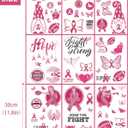 75 PCS Breast Cancer Awareness Window Clings for Glass Windows Breast Cancer Window Stickers Decals Pink Ribbon Breast Cancer Awareness Window Decorations