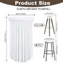 WJWHQ 5 Pack Round Spandex Cocktail Tablecloths with Skirt - Stretch Table Covers for High Top Bar, Wedding, Party, Banquet (White, 32 x 43 Inch)