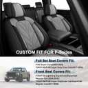Ford F150 Seat Covers Custom Fit for Ford F150 2009-2025 2026 and F250 F350 F450 2017-2025 2026 -Airbag Compatible, Pure Black Waterproof Faux Leather Car Seat Cover(Full Set, Black&Grey