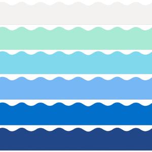 Containlol 118ft Ocean Blue Bulletin Board Decoration, Scalloped Trim Classroom Bulletin Board Borders for School Office Home Chalkboard Whiteboard Poster Wall Decor