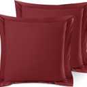 Nestl Soft Pillow Shams Set of 2 - Double Brushed Microfiber Pillow Covers - Hotel Style Premium Bed Pillow Cases, with 1.5 Decorative Flange, Euro 26"x26" - Burgundy