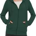 LETAOTAO Womens' Lightweight Zip Up Hoodies Stretch Thin Summer Jackets For Women (X-Large, Green)