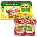 Motts Apple and Cinnamon Applesauce, Variety Pack, 3.2 oz, 20 Count Clear Pouches, BEST BY: AUG 07 26
