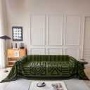 VClife Boho Couch Cover for 3 Cushion Couch Chenille Sofa Cover for Sectional Sofa, Modern Forest Green Sofa Slipcover Washable Couch Covers for L-Shape Sofa Reversible Sofa Protector 71''x134''