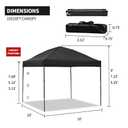 10x10 Pop Up Canopy Tent with 2 Sidewalls, Easy UpCanopy Outdoor Party Sun Shade Tent Portable Gazebofor Beach Camping Events with Carry Bag and 4 SandBags