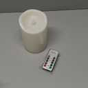 Large Outdoor Waterproof Flameless Candles with Remote and Timers, Battery Operated LED Flickering Pillar Candles, Long-Lasting, Ivory Plastic, D 4" x H 6", 1 Pack