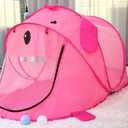 BAODIAN Kids Play Tents – Collapsible Tent for Boys Girls Gift - Large Foldable Playhouse Indoor/Outdoor Fun - Pop up Tent Toys for Age 1 and up Child Birthdays Presents (Pink Dog)