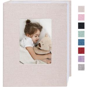 Cherrich Small Photo Album 4x6 200 Pockets Linen Cover Picture Book Holds 4x6 Photos for Wedding, Baby, Family, Graduation (White)
