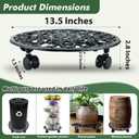 2 Packs 14 Inch Rolling Plant Stand with Wheels Metal Plant Caddy with Wheels Heavy Duty Round Plant Stand Indoor Iron Plants Rollers for Plants, Plant Dolly Planter Caddies
