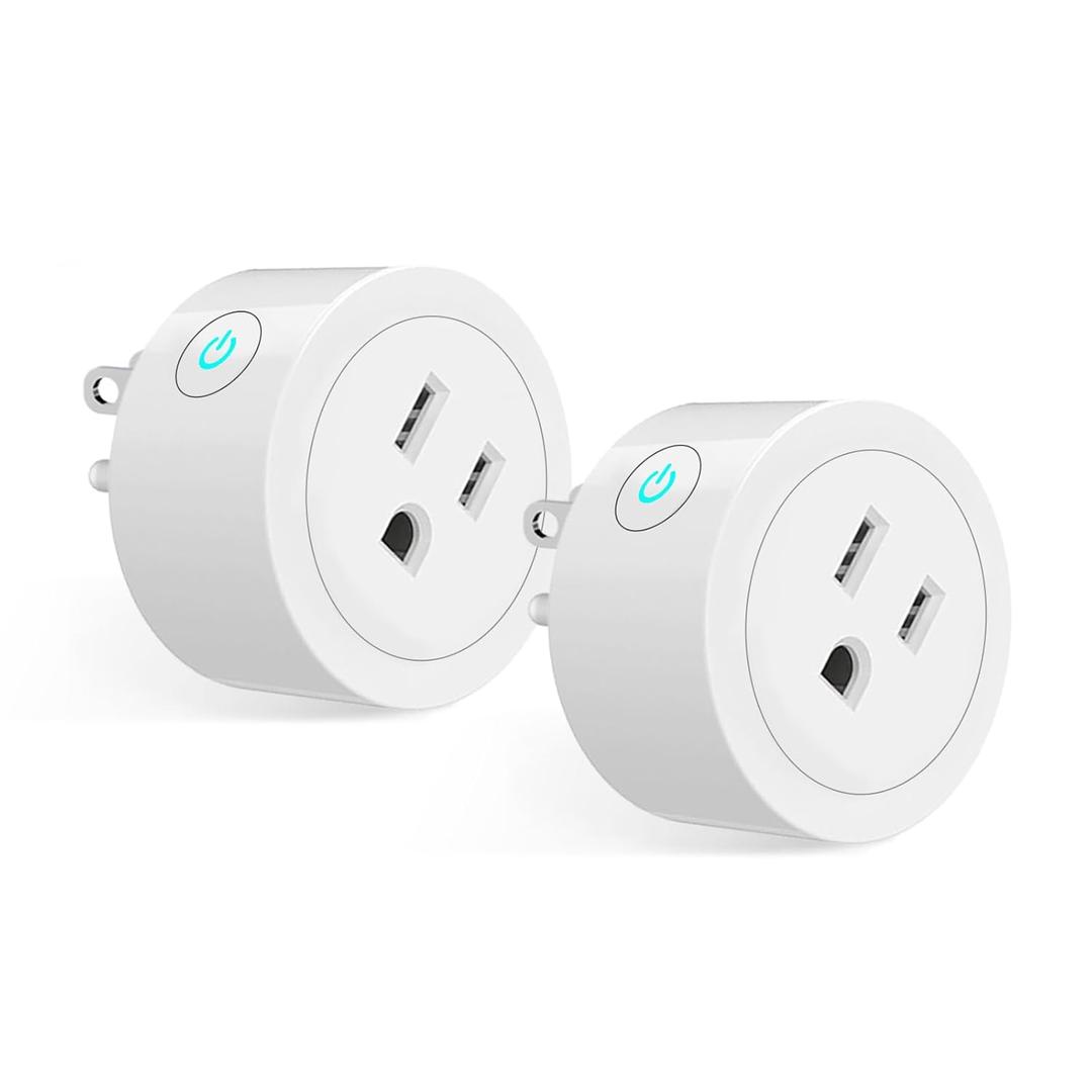 MOES Smart Dimmer Plug 2 Pack, Plug in Lamp Dimmer Outlet for Dimmable LED, CFL, Halogen and Incandescent Bulbs, Brightness Adjust Socket, Tuya App Control, Work with Alexa and Google, 2.4GHz WiFi