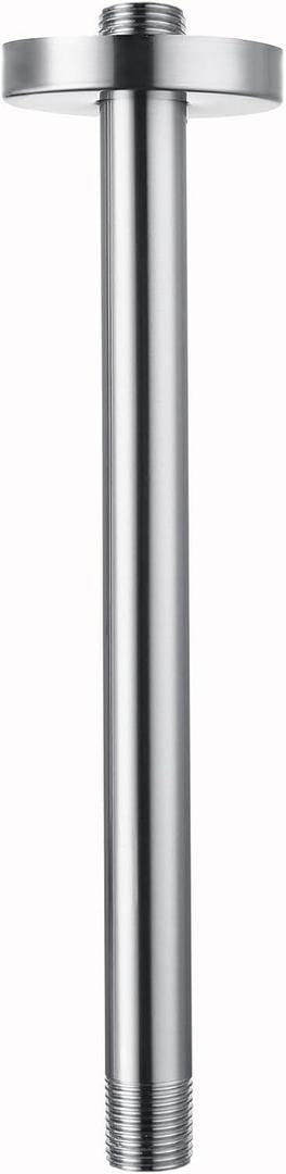 12 Inches Shower Arm with Flange, Replacement of Ceiling Mounted Straight Arm, Suitable For Fixed High Pressure Rain Showerhead and Rainfall Shower Head, Chrome
