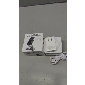 Integrated Plug 3 in 1 Wireless Charging Station Stand for iPhone 16/15/14/13/12 Series,Magnetic Foldable Travel Fast Charging Compatible with AirPods 3/2/Pro,Magnetic Charging for iWatch Series