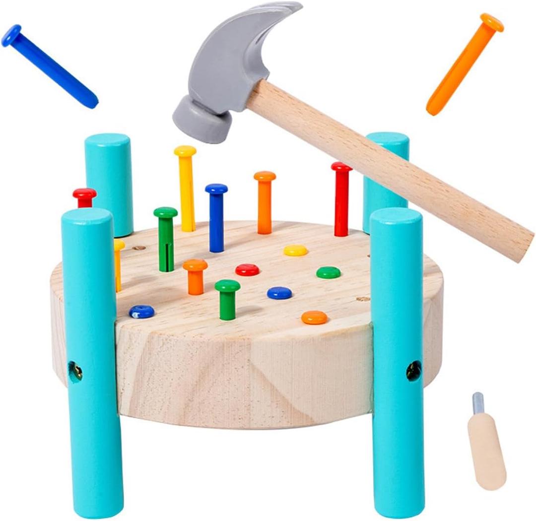 Wooden Baby Workbench Pounding Hammer Toy for Toddlers,STEM Educational Preschool Learning Toys for Kids. Wooden Baby Workbench Pounding Hammer Toy for Toddlers,STEM Educational Preschool Learning Toys for Kids.