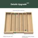 Larger Expandable Bamboo Organizer Holder for Counter Drawer Insert - Compatible with Nespresso Vertuo Capsules - Tea Bags Storage (Natural) 10.8" -19"W x15.67"Dx1.9"H