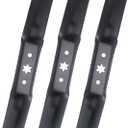 3PCS 742-05052A 942-05052A Blades for 50 Inch Deck Lawn Mower 2-in-1 Blades Compatible with Cub Cadet Troy Bilt MTD Lawn Tractors and RZT Mower S50 XT1 GT50 LT50 XT2 with 50'' Deck