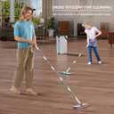 HoMettler Dual-Mop and Bucket Set, 3-Tank Flat Mop and Bucket System with Separate Dirty and Clean Water, Wall Cleaner Mop, Flat Mops for Floor Cleaning with 6 Microfiber Pads