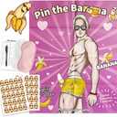 2 x Bridal Shower Bachelorette Party Games, Pin the Banana on The Hunk Game Bridal Shower Wedding Engagement Party Games Girls Night - For 56 Guests