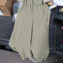 IFFEI Summer Dresses for Women 2024 Boho One Shoulder Maxi Dress Casual Sleeveless Flowy Split Beach Long Dress Light Olive, Small