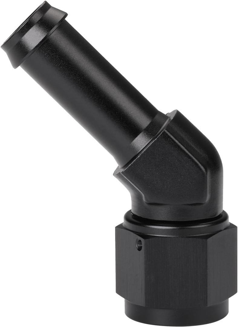 10AN Female to 5/8 Barb 45 Degree Hose Fitting Adapter Swivel Aluminum Black 10AN Female to 5/8 Barb 45 Degree Hose Fitting Adapter Swivel Aluminum Black