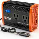 400W Car Power Inverter for Vehicles, Portable ​Charger Converter Dual AC Car Plug Adapter Outlet, USB 24W/30W Fast Charger, Car Cigarette Lighter Adapter for Laptop, Phone on Road Trip Essentials