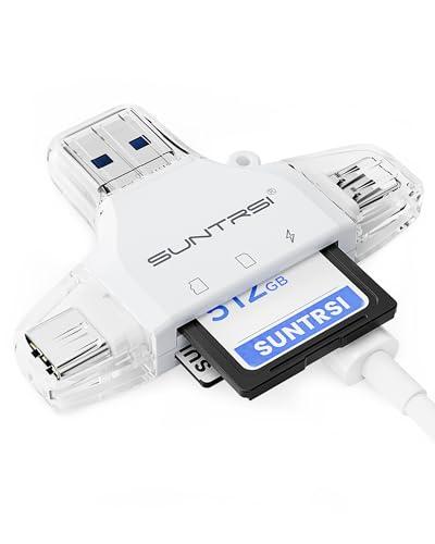 SD/Micro SD Card Reader for iPhone/ipad/Android/Mac/Computer/Camera,Portable Memory Card Reader 4 in 1 Micro SD Card Adapter&Trail Camera Viewer Compatible for TF and SD Card