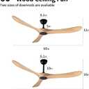 60" Modern Ceiling Fan, Bedroom Fan With Remote Control, 2 Downrods, Reversible DC Motor 27W Quiet Energy Saving