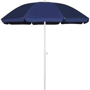AMMSUN 6FT Portable Picnic Outdoor Canopy Sunshade Beach Umbrella with Tilt Function, Small Patio Umbrella - UPF 50+ protection Garden Umbrella 6' Navy Blue Patio Umbrella