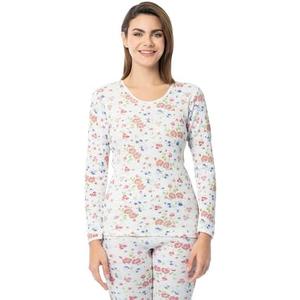 Indera Women's Combed Cotton Raschel Knit Thermal Underwear Top, Size Small