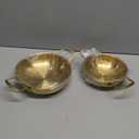 Okllen Set of 2 Korean Ramen Noodle Pot with Handles, Stainless Steel Everyday Pan, Golden Korean Cooking Pot for Soup, Noodle, Pasta, Home and Outdoor, Dishwasher Safe, Size 7", 8.7"