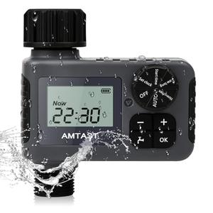 AMTAST Sprinkler Timer Programmable Garden Hose Faucet Timer with Rain Delay/Manual/Automatic Drip Irrigation Function Watering System for Yard Crops Lawns Pool (1 Outlet, Black)