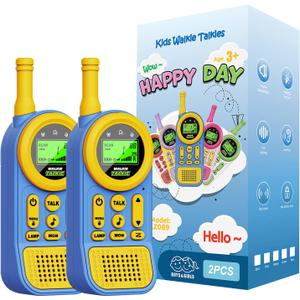 Ptnerbeh Walkie Talkies for Kids Toys: Toys for 3-12 Year Old Boys Girls - 22 Channels 2 Way Radio Toy with Backlit LCD Flashlight - 3 Miles Range for Outside/Camping/Hiking (2-Pack) (blue)