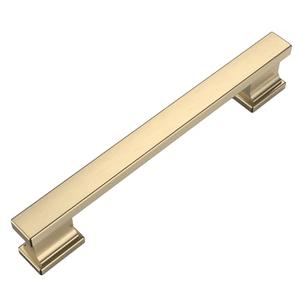 Amerdeco 10 Pack Champagne Brass Cabinet Pulls 5 Inch(128mm) Hole Center Gold Drawer Pulls Cabinet Hardware Kitchen Cabinet Handles for Bathroom Dresser Pulls ZH00013
