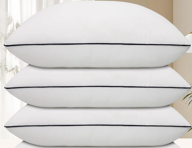 Hotel Collection Bed Pillows for Sleeping 4 Pack King Size Cooling Pillows Set of 3 for Back, Stomach or Side Sleepers, Super Soft Down Alternative Microfiber Filled Pillows