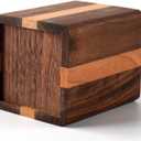 Walnut Pencil Holder Wood Pen Holder For Desk Pen Cup Organizer Ofiice Pencil Stand Simple(Cherry center walnut side)