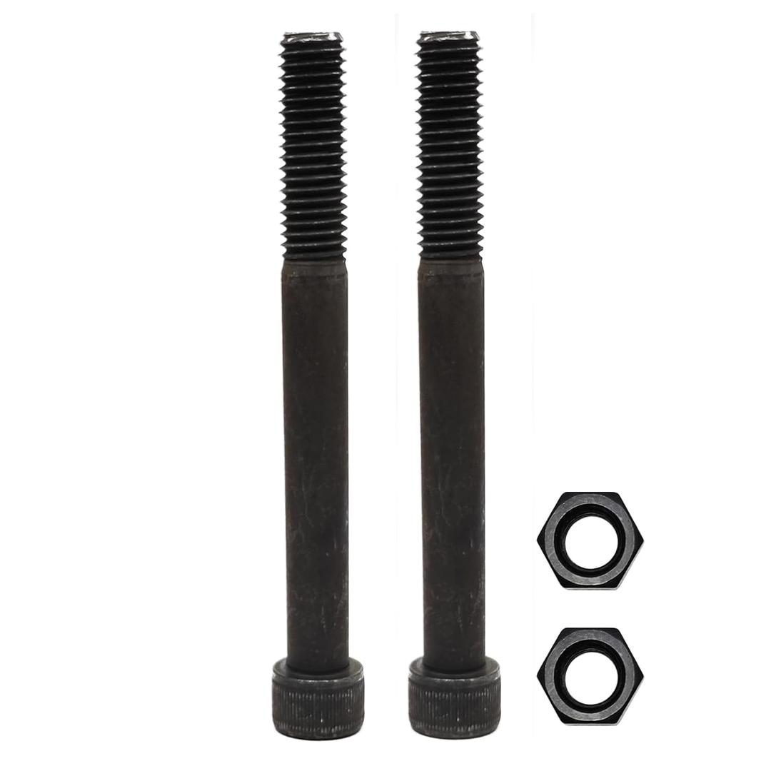 M12x110mm Hex Socket Screw Set, Metric Bolt and Nut Set, 12.9 Grade Carbon Steel Hex Metric Screw Set (2 Pieces Hexagonal Bolts and 2 Pieces Hex Nuts)