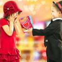 OCHIDO Valentines Day Cards for Kids- 30 Set of Heart Shape Slime with Valentines Greeting Cards - Valentine Exchange Gifts for kids ,School Event /Classroom Prizes,Valentine's Party Favors