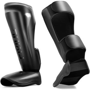 MMA Martial Arts Shin Guards – Padded, Adjustable Muay Thai Leg Guards with Instep Protection for Kickboxing/MMA Training and Sparring – Durable, Professional MMA Equipment, Medium