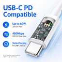 3-Pack 6FT USB-C to USB-C Charging Cable, 60W PD Fast Charging Type C Cord for iPhone 17/16/15 Pro Max Plus, iPad Pro/Air, MacBook Air/Pro, Samsung Galaxy S26/S25/S24, White