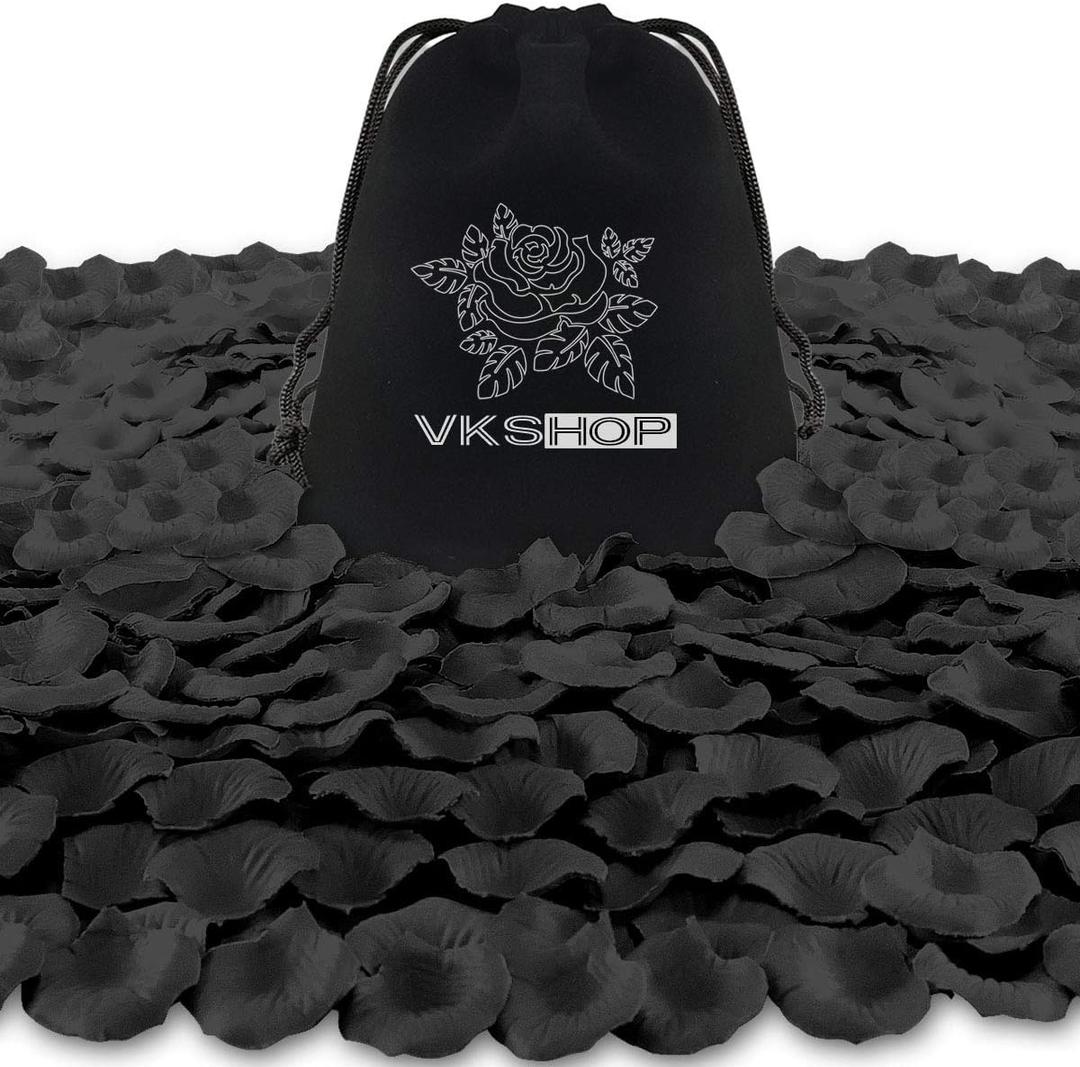 4500 Pack Black Rose Petals,Artificial Roses Flower Petals for Romantic Night,Valentine's Day and Weddings