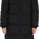 PUREMSX Womens Long Puffer Coat, Warm Thick Insulated Quilted Outdoor Windproof Hooded Jacket XS-XXL (Large, Black)