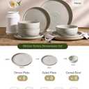 Famiware Meteor 24-Piece Stoneware Dinnerware Set, Matcha Green