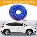 1 Pcs 49.21ft 15000mm Universal Car Door Edge Protective Sealing Strip - Car B-Type Door Scratch Protection Guards Anti-Scratch Collision - TPE Blue