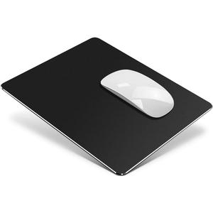 Metal Aluminum Mouse Pad, Office and Gaming Thin Hard Mouse Mat Double Sided Waterproof Fast and Accurate Control Mousepad for Laptop, Computer and PC,9.45 X 7.87 Inch,Black