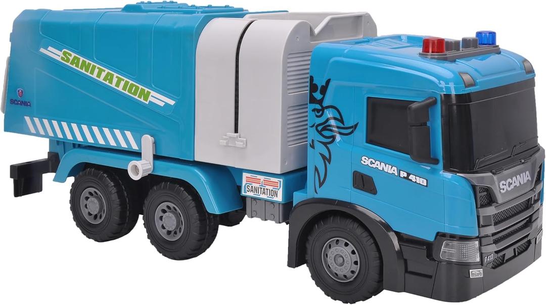 Official Licensed Scania Friction Toy Truck Extra Large Friction Truck with Lights and Sounds Friction Toy Truck for Kids (Recycling Truck)