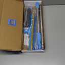 3 in 1 Carpet Rake for Pet Hair Removal, Reusable Pet Hair Remover Broom, 60'' Adjustable Long Handle Dog and Cat Hair Remover Tool Set of 3, Lint Remover Scraper for Carpets, Rugs, Mats, Couch, Car (Blue)