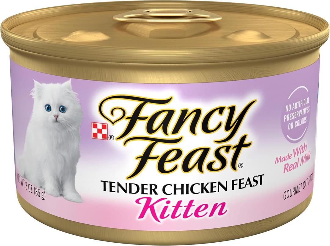 Purina Fancy Feast Kitten Tender Chicken Feast Wet Kitten Food Pate - (Pack of 24) 3 oz. Cans, BB Date: 08/2027