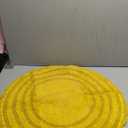 DII Crochet Collection Reversible Bath Mat, Round, 27.5" Diameter, Honey Gold