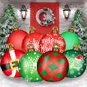 Jetec 32 Inch Giant PVC Inflatable Christmas Ball Ornaments Large Xmas Blow Ball Decorations Inflatables Outdoor Holiday Decorations Christmas Blow up Yard Decor(8 Pcs,Snowflakes)
