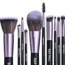 B&R MALL Makeup Brush Set with LED Mirror – Supper soft Brushes for Flawless Foundation, Concealer, Eyeshadow & More | Lightweight, Versatile, Perfect for On-the-Go Touch-Ups (Purple Black)