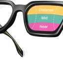 VISOONE Progressive Multifocal Anti-Fog Reading Glasses with Anti-Blue Light and UV Protection Readers Women and Men RIVER (Black)